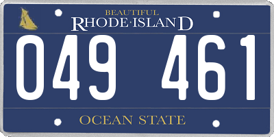 RI license plate 049461