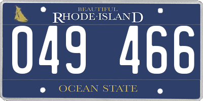 RI license plate 049466