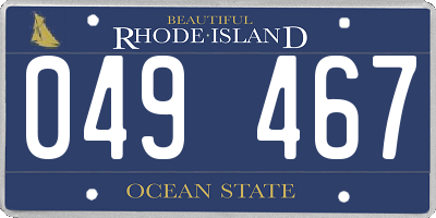 RI license plate 049467
