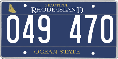 RI license plate 049470