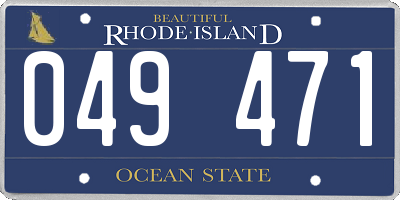 RI license plate 049471