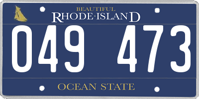 RI license plate 049473