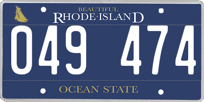 RI license plate 049474