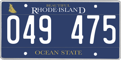 RI license plate 049475