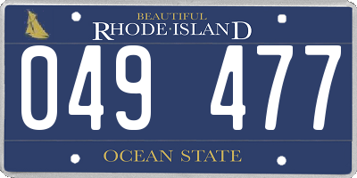 RI license plate 049477