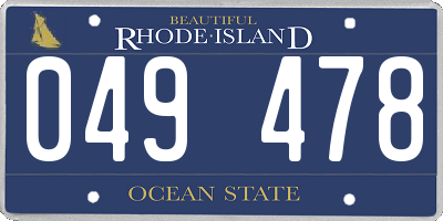 RI license plate 049478