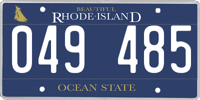 RI license plate 049485
