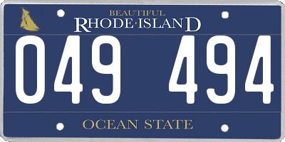 RI license plate 049494