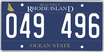 RI license plate 049496