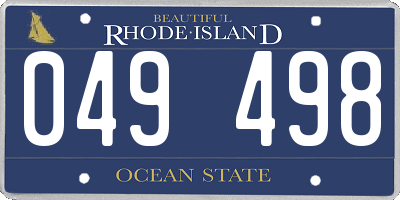 RI license plate 049498