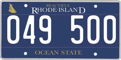 RI license plate 049500