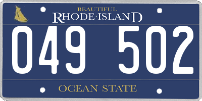 RI license plate 049502