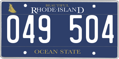 RI license plate 049504