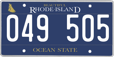 RI license plate 049505