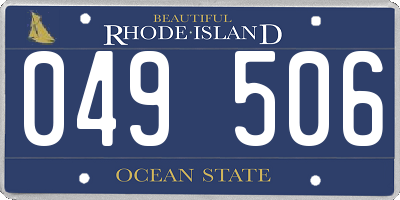RI license plate 049506