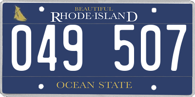 RI license plate 049507