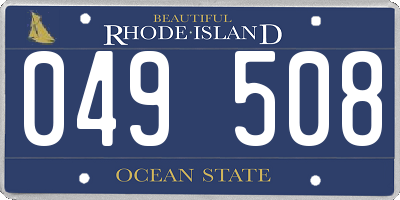 RI license plate 049508