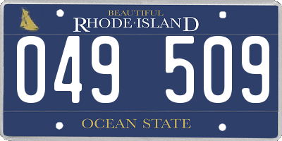 RI license plate 049509