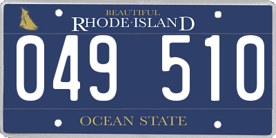 RI license plate 049510