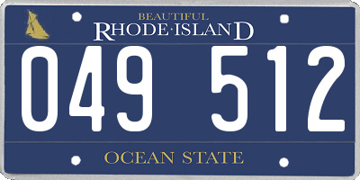 RI license plate 049512