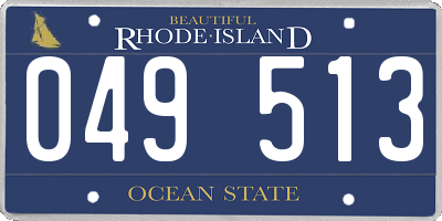 RI license plate 049513