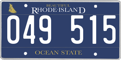 RI license plate 049515