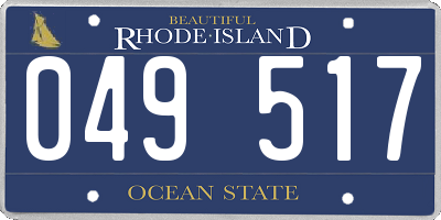 RI license plate 049517