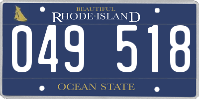 RI license plate 049518