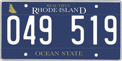 RI license plate 049519
