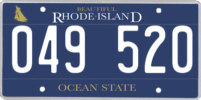 RI license plate 049520
