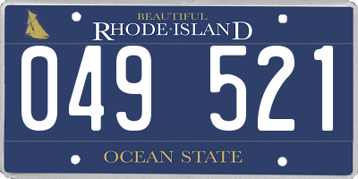 RI license plate 049521