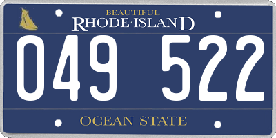 RI license plate 049522