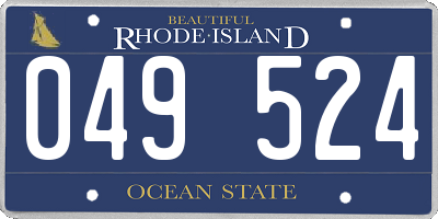 RI license plate 049524