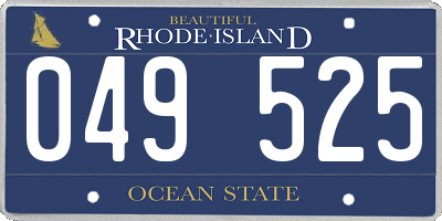 RI license plate 049525