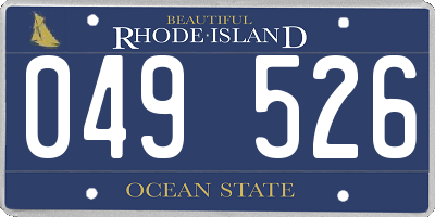 RI license plate 049526