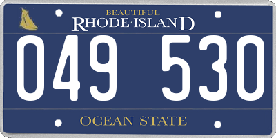 RI license plate 049530