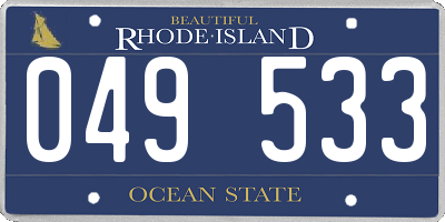 RI license plate 049533