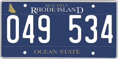 RI license plate 049534
