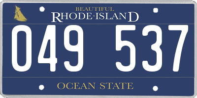 RI license plate 049537