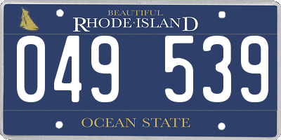 RI license plate 049539