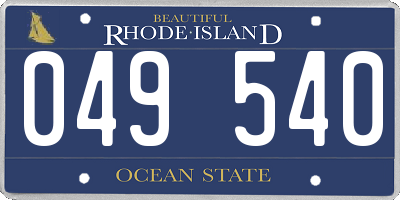 RI license plate 049540