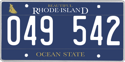 RI license plate 049542