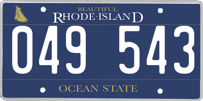 RI license plate 049543