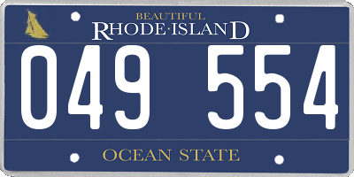 RI license plate 049554