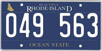 RI license plate 049563