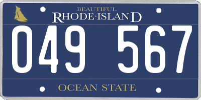 RI license plate 049567