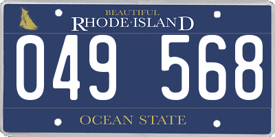RI license plate 049568