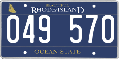 RI license plate 049570