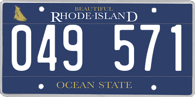 RI license plate 049571