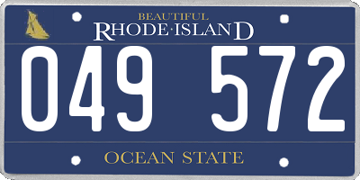 RI license plate 049572